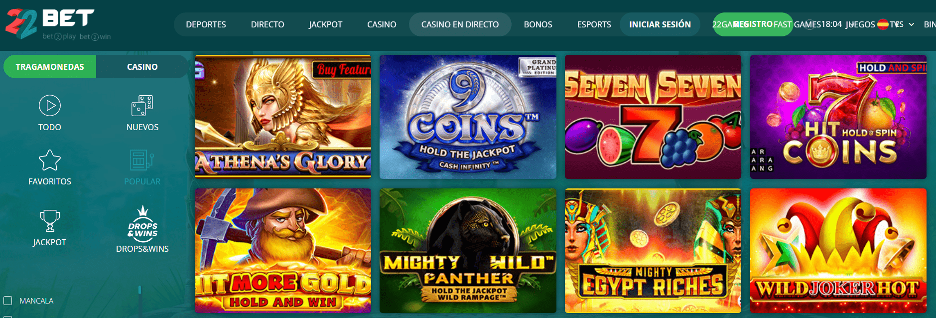 22Bet Casino tragamonedas