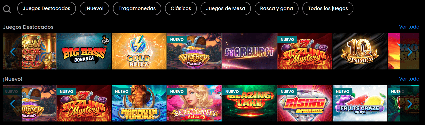 Juegos ofrecidos por Betiton Casino