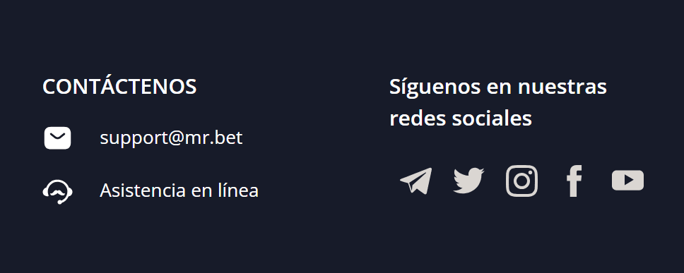 Servicio de atenci&oacute;n al casino Mr Bet