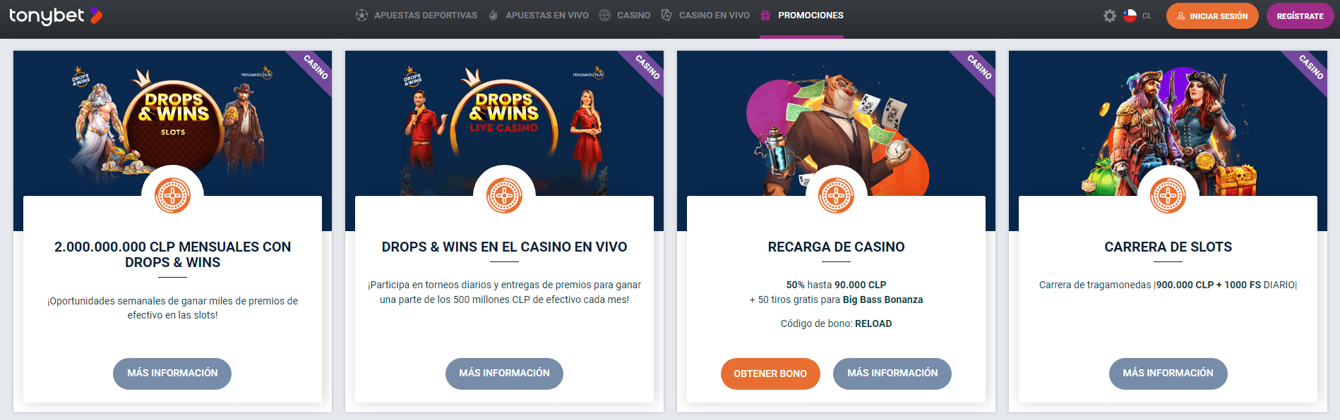 TonyBet casino promociones y bonos
