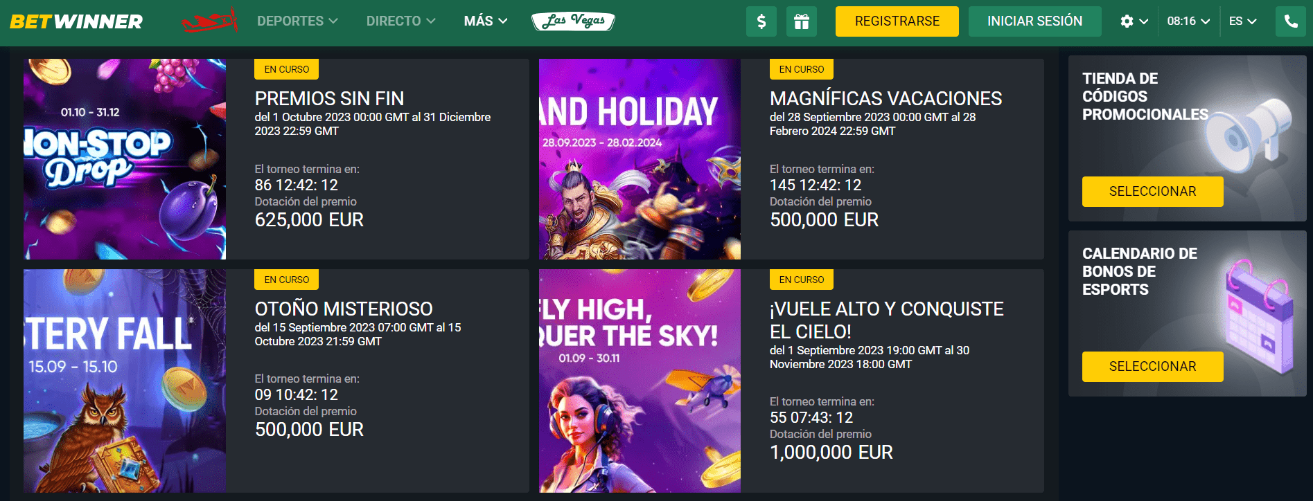Torneos en Betwinner casino