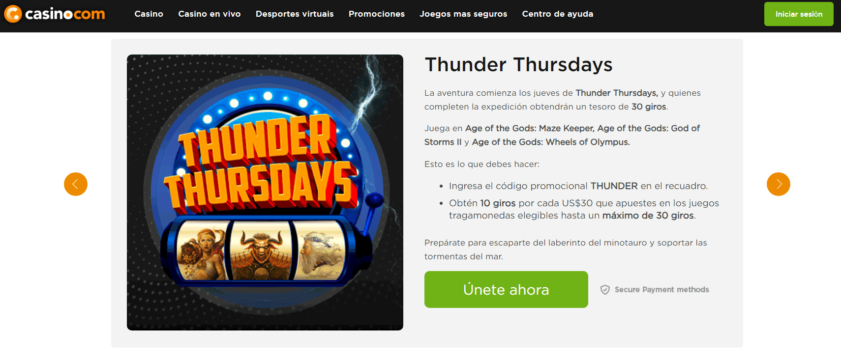 Giros gratis en Casino.com