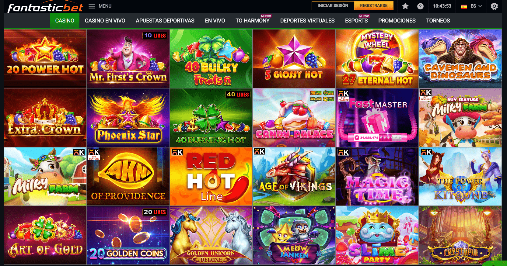 Juegos de casino FantasticBet