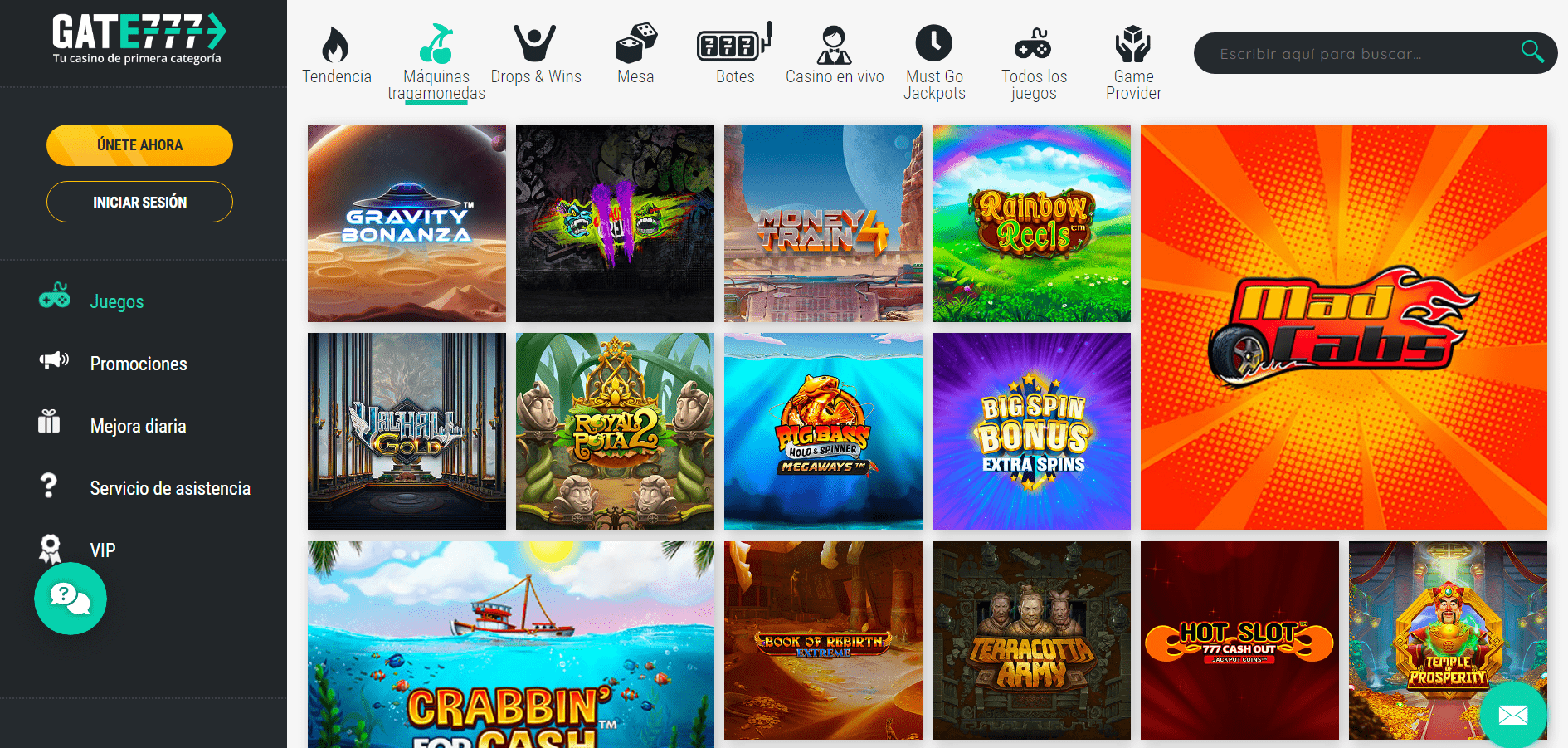 Tragamonedas en Gate777 casino