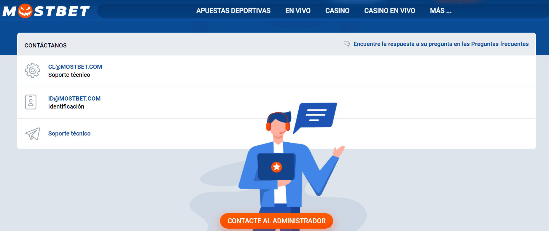 Atención al cliente en Mostbet casino