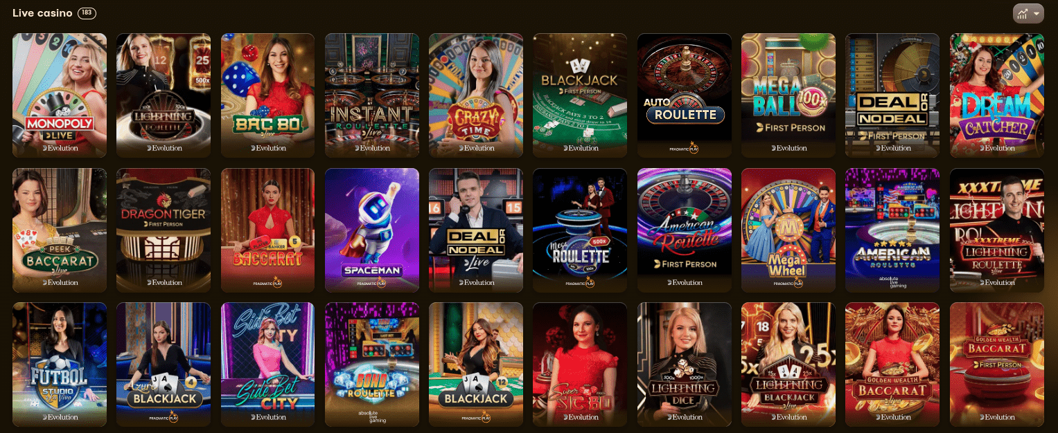 Juegos en vivo en Awintura