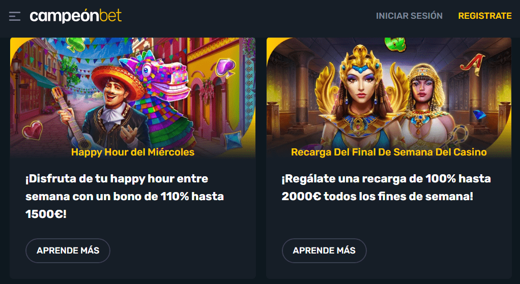 Bono por deposito en Campeonbet