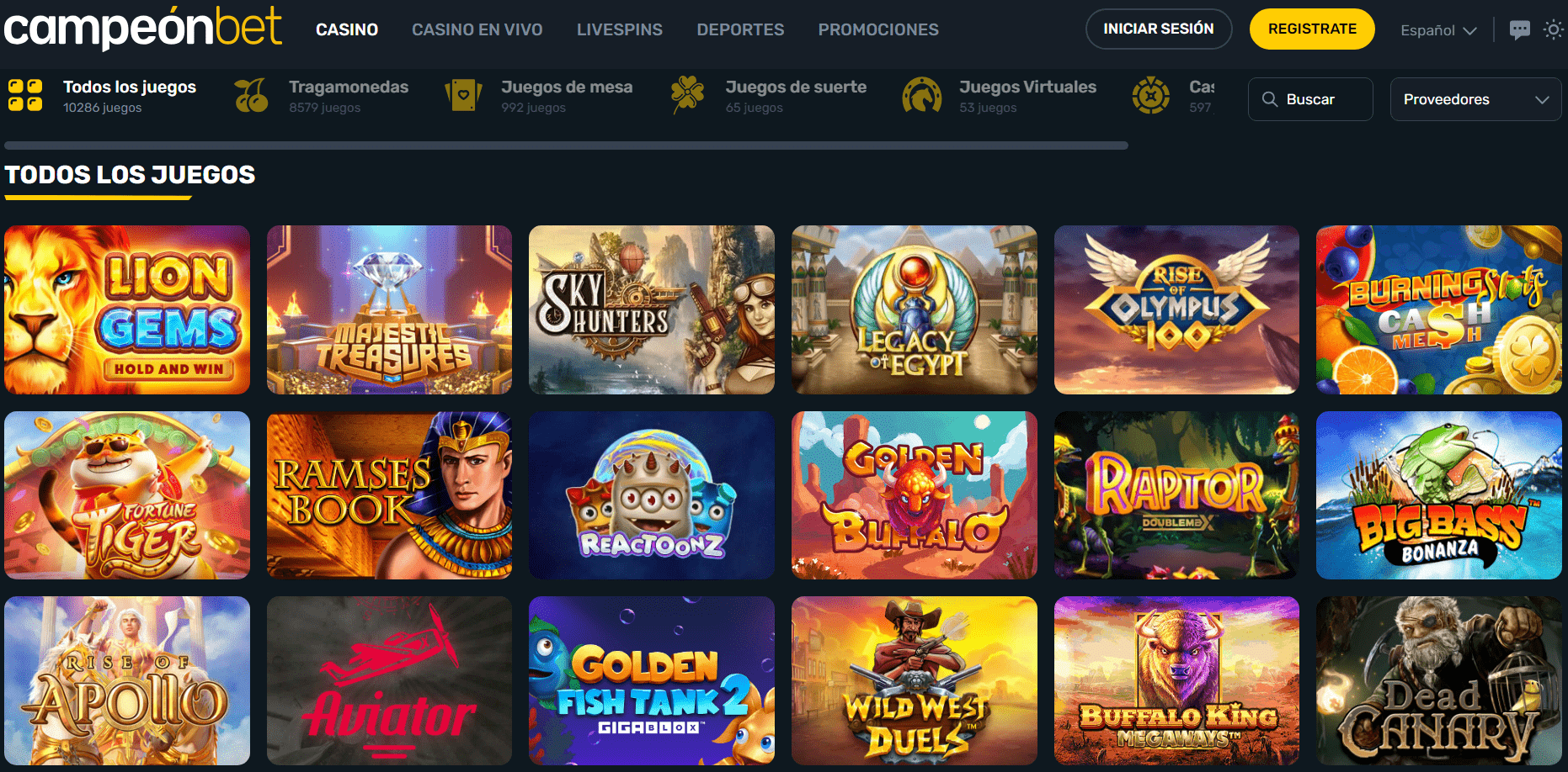 Juegos en Campeonbet