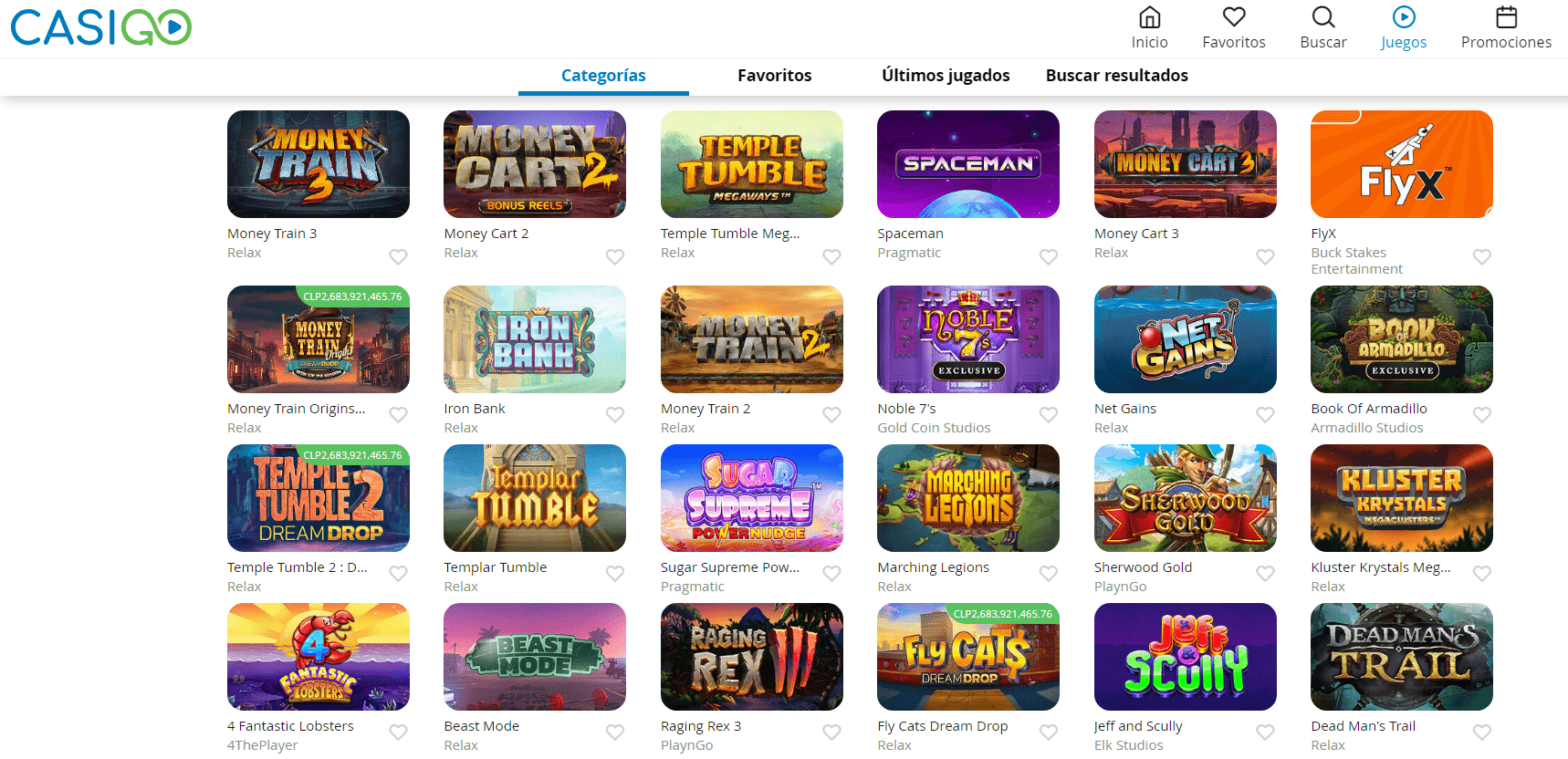 Juegos de casino CasiGo