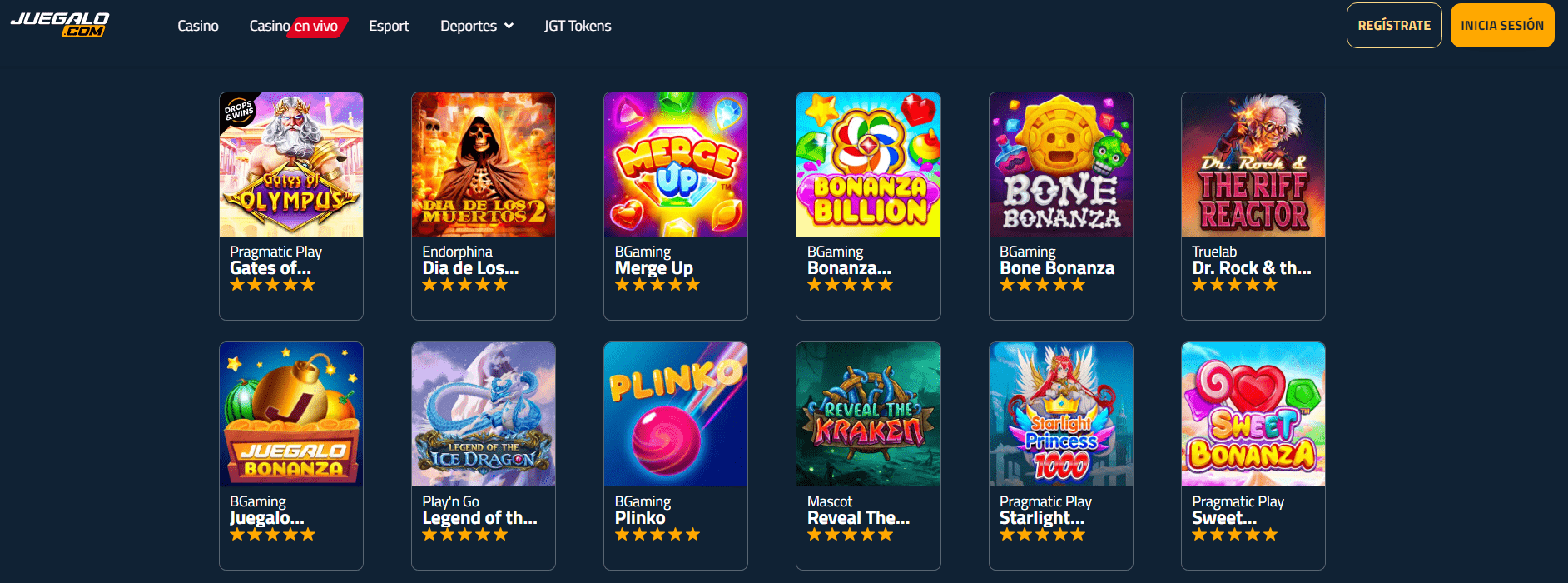 Juegos de casino Juegalo