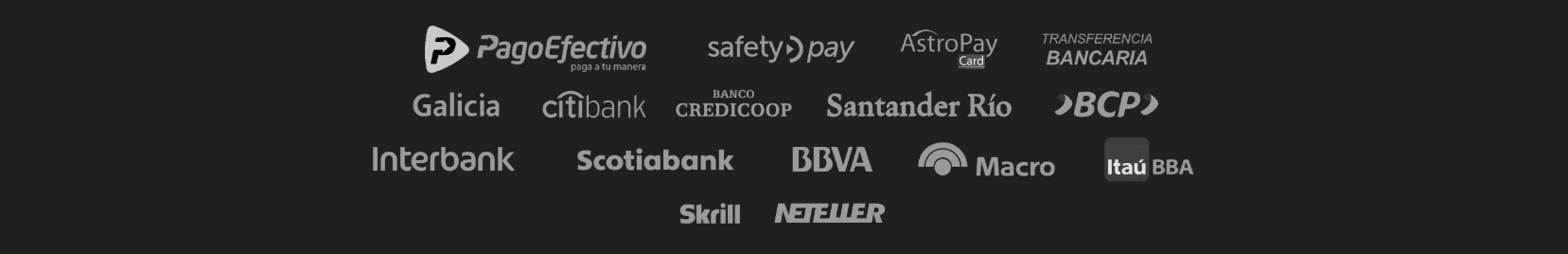 Formas de pago en Mr Green