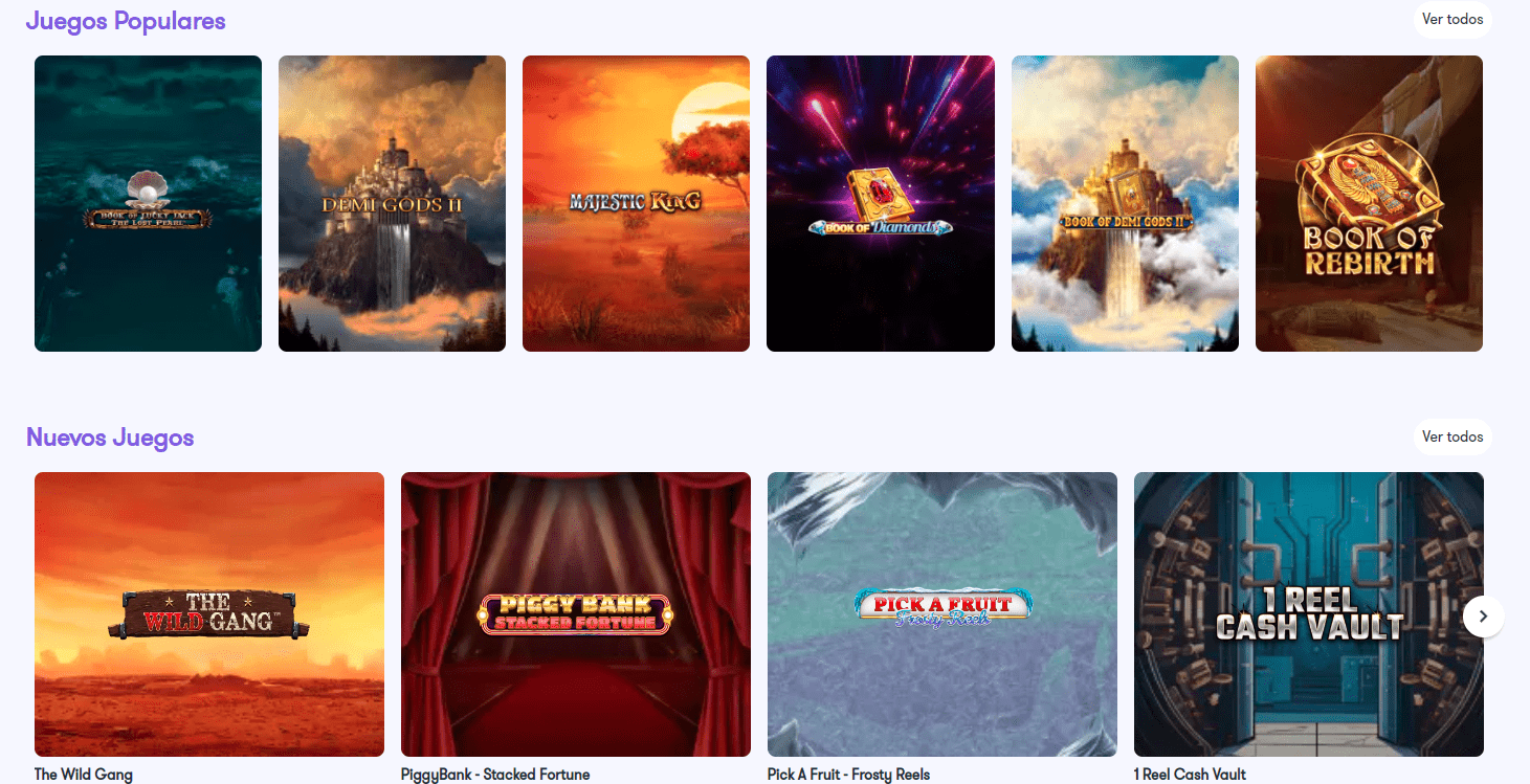 Juegos en Space Casino