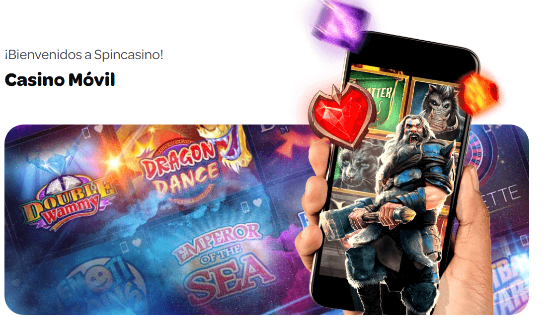 Aplicaci&oacute;n m&oacute;vil Spin Casino