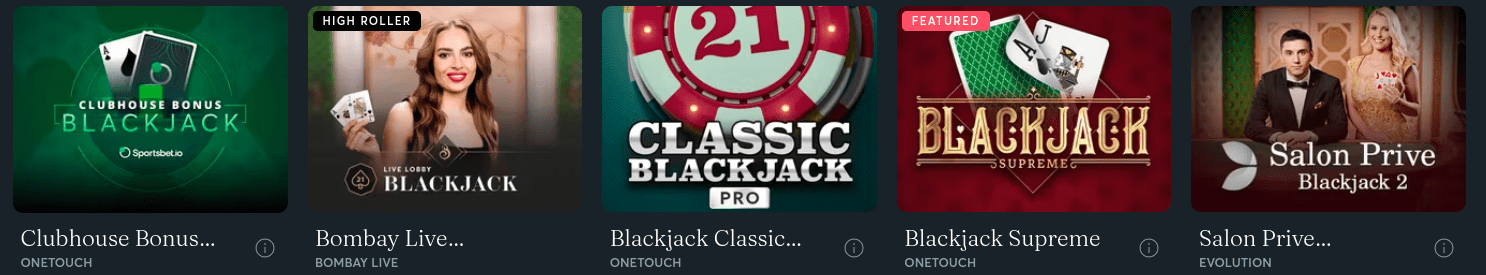 Blackjack en Sportsbet