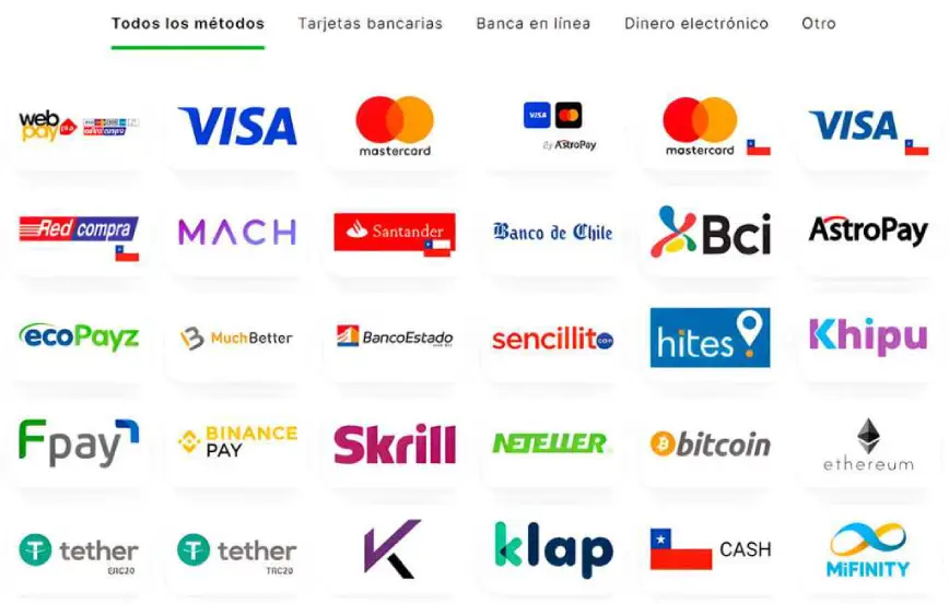 M&eacute;todos de pago Ice Casino
