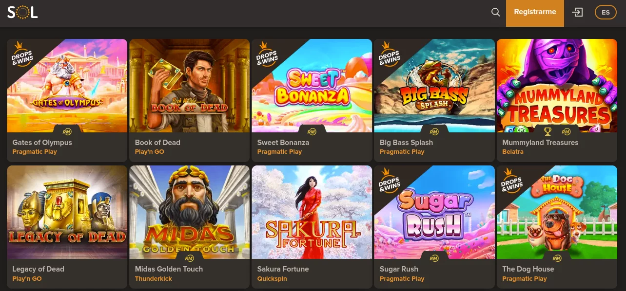 Sol Casino tragamonedas