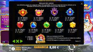 S&iacute;mbolos de Starlight Princess