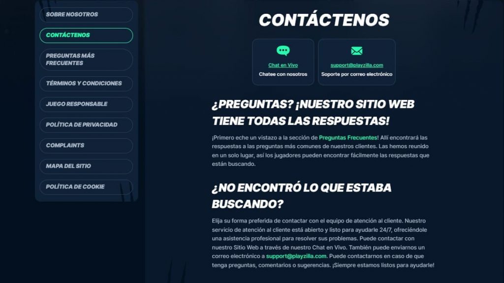 Atenci&oacute;n al cliente en Playzilla