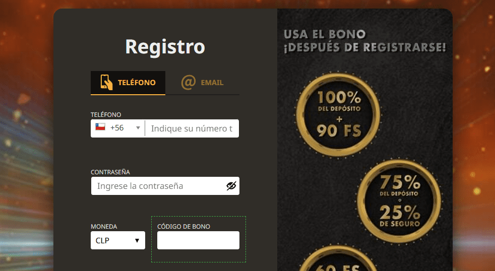 Registrar una cuenta en Play Fortuna