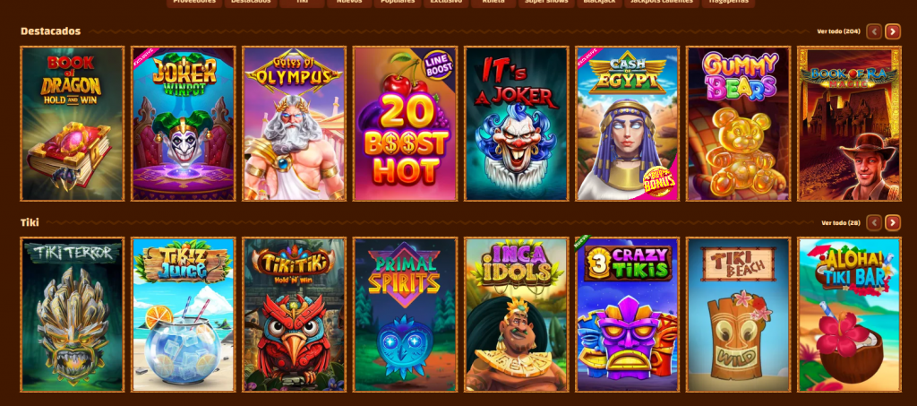 Juegos de Tiki Casino