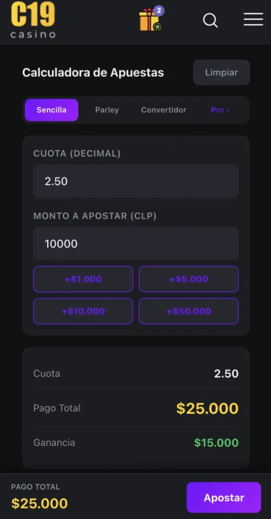 C&oacute;mo utilizar la calculadora de apuestas